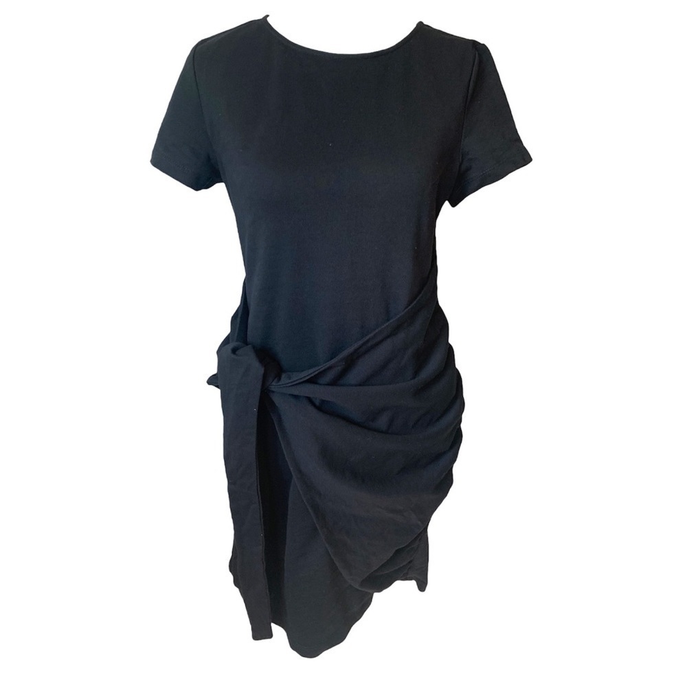 NWT Rumor Black Front Tie Bodycon Mini Dress Size 8